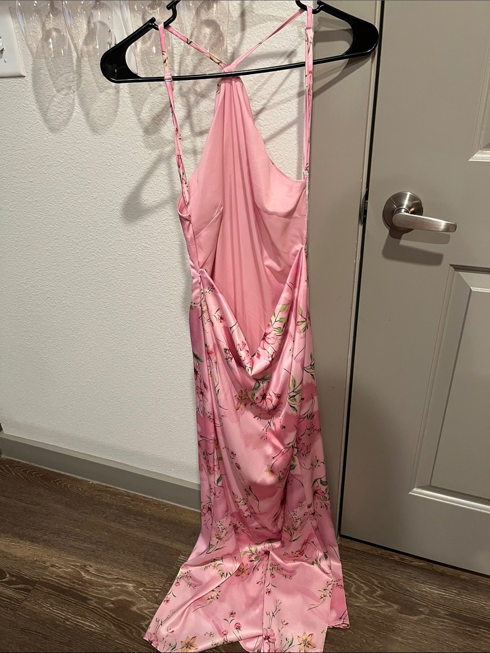 Peppermayo Pink Floral Satin Slip Dress - Picture 2 of 3